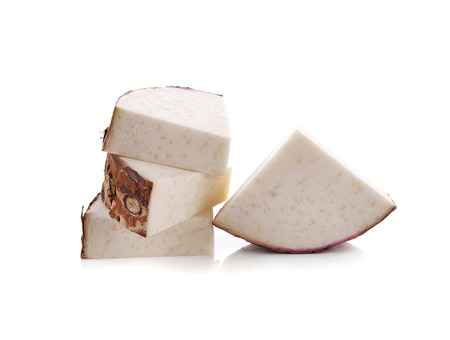 taro isolated on white backgroundの写真素材