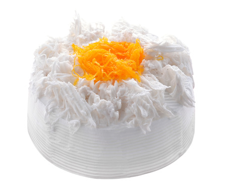 coconut cake isolated on white backgroundの写真素材