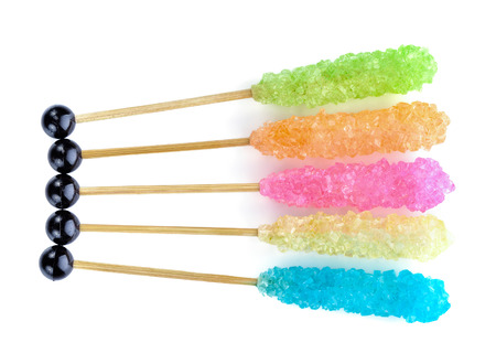 crystal sugar, decoration sugar on white background.の写真素材