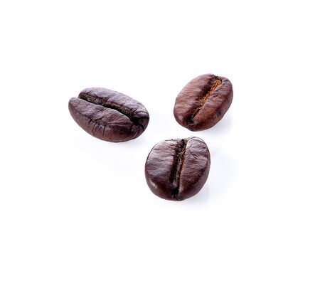 Coffee beans isolated on white backgroundの写真素材