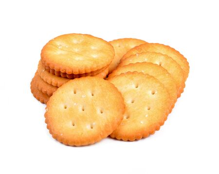 Crackers isolated on white background.の写真素材