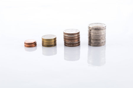 coin stack isolated  on white background