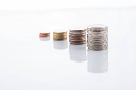 coin stack isolated  on white background