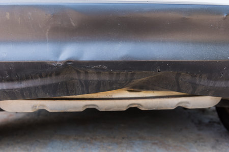 closeup of car crash, be hollow on the body carの写真素材