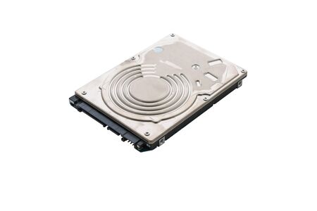 Hard disk drive inside isolated on white background with clipping pathの写真素材
