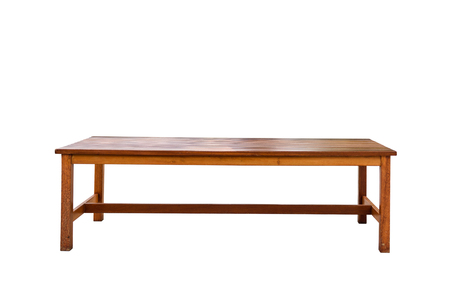 Wooden bench isolated over white backgroundの写真素材