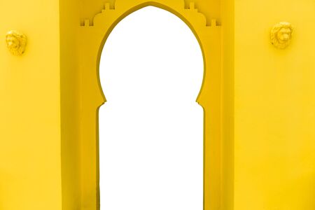 Morocco architecture style entrance. isolated on white background with clipping pathの写真素材