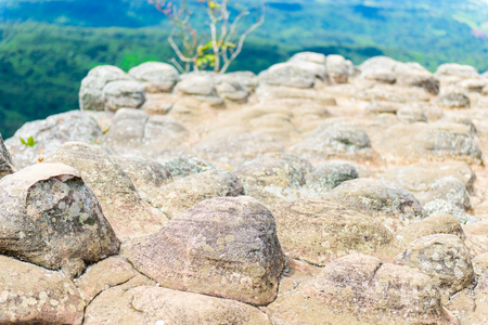 Lan Hin Pum  (natural phenomenon) at Phu Hin Rong Kla national park, Phetchabun Province, Thailandの写真素材