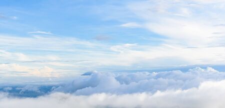 sky with clouds and sunshine in the morningの写真素材