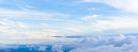 sky with clouds and sunshine in the morningの写真素材