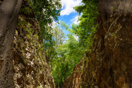 Hellfire pass, Death Railway - The Second World War memorial in Kanchanaburi, Thailand.