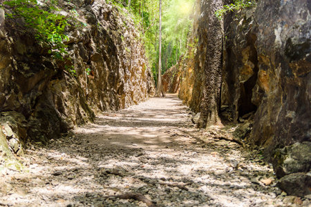 Hellfire pass, Death Railway - The Second World War memorial in Kanchanaburi, Thailand.