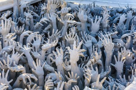 Wat Rong Khun,Chiangrai, Thailand. Some details Decorative arts, Buddhismのeditorial素材