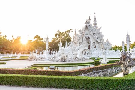 Wat Rong Khun,Chiangrai, Thailand. Evening or  twilight timeの写真素材