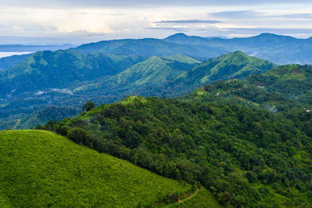 View point of " Nern Chang Suek ", Pilok, is one of interesting places in Kanchanaburi because it is the view point on the mountain, Thailand-Burma border in Thongphaphum, Thailandの写真素材
