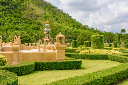 Gardening and walking arrangements There are pillars ornamental walkways.の写真素材