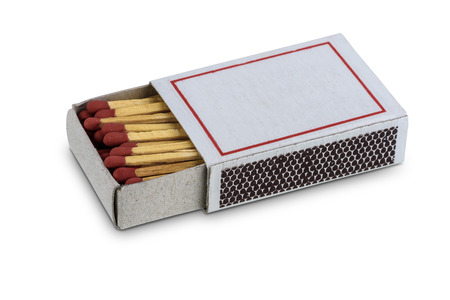 Box of matches isolated on white background with clipping pathの写真素材
