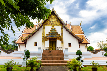 Wat Phumin, Muang District, Nan Province, Thailand. public place, the most famous temple with blue sky in morningの写真素材