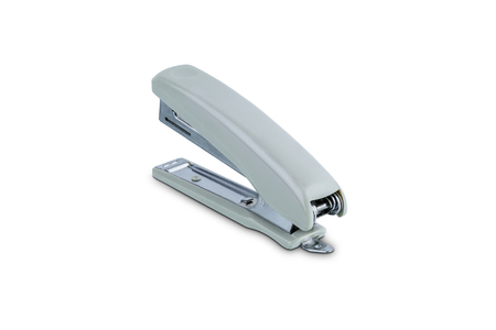 Office stationary Gray stapler isolated on white background with clipping pathの写真素材