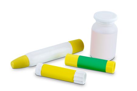 Glue stick isolated on white background with clipping pathの写真素材