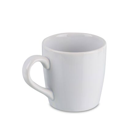 White coffee cup isolated isolated on white background with clipping pathの写真素材