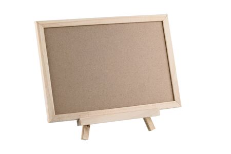 blank standing chalkboard isolated on white backgroundの写真素材