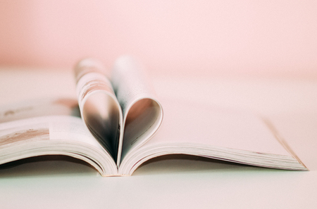 Heart from book have background blur.の写真素材