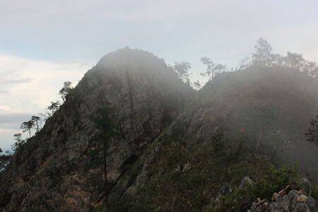 fog on mountainの写真素材