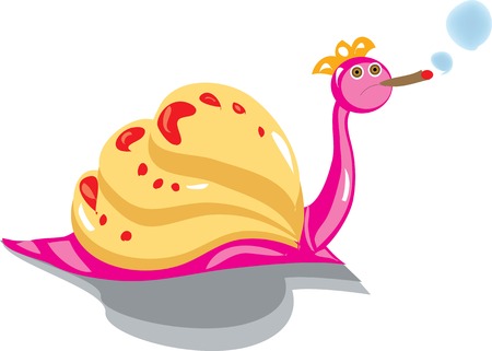 charactor design the Snail smokingのイラスト素材