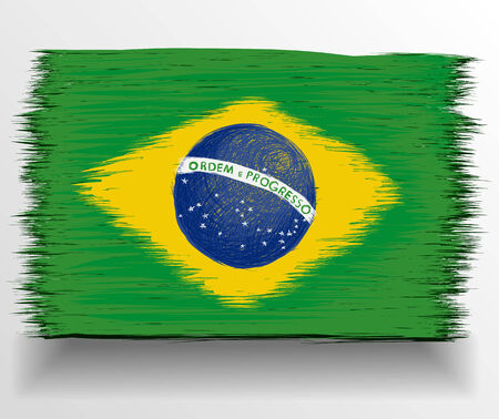 Hand drawn brazil flagのイラスト素材