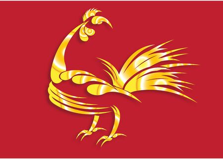 ROOSTER GOLD LUCKY YEAR 2017のイラスト素材