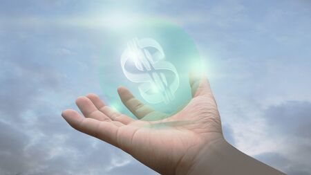 The image hand make money ideaの写真素材
