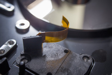 Hard disk scrap electronics  image closeup