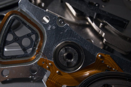 Hard disk scrap electronics  image closeup