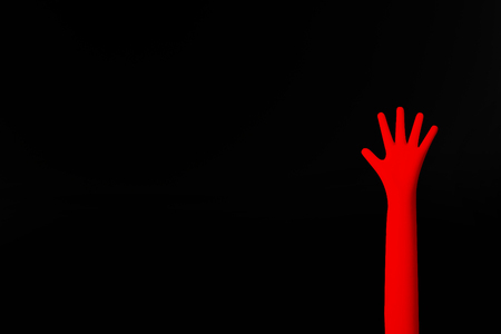 The Colour hands up image closeupの写真素材