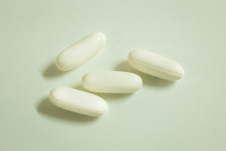 White capsules image close upの写真素材