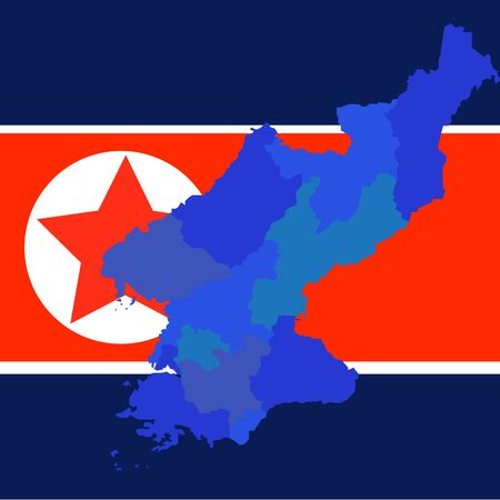 A North Korea Vector Map design illustration.のイラスト素材
