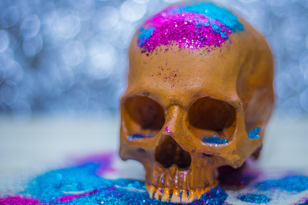 The Happy skull halloween party image closeupの写真素材