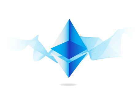 Ethereum symbols on abstract blue background. Competing cryptocurrencies concept.のイラスト素材