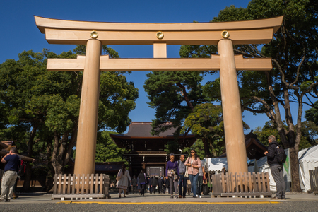 Meiji Shrine , Tokyo, Japan - OCTOBER 27 2017 :  located in Shibuya, Tokyo,のeditorial素材