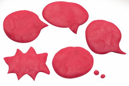 The balloon chat playdough image on white background .の写真素材