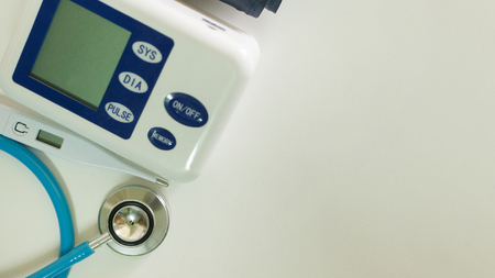 The medical tool on table close up image background.の写真素材