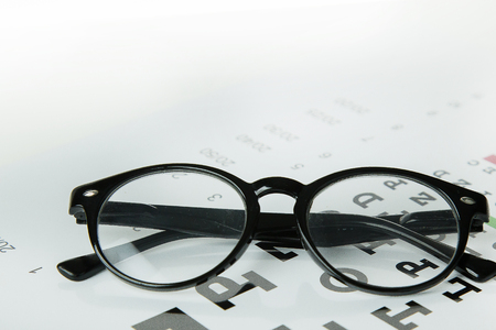 Diagram of checking eyesÂ  glasses Optometry medical background.の写真素材