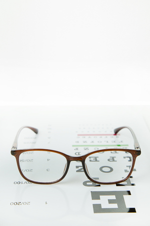 Diagram of checking eyesÂ  glasses Optometry medical background.の写真素材