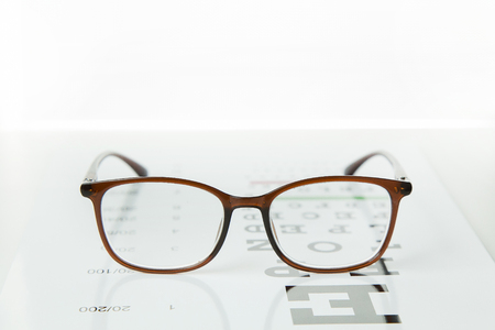 Diagram of checking eyesÂ  glasses Optometry medical background.の写真素材
