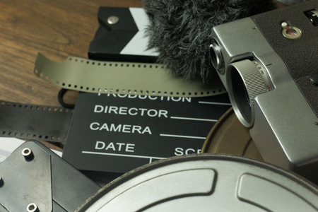 Film production Behind the scenes flat lay image background.の写真素材