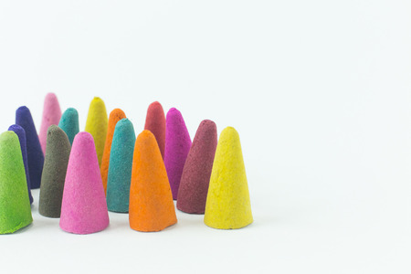 The Incense Cone in a stand with the feather for background.の写真素材