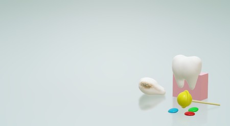 The teeth 3d rendering for background image.の写真素材
