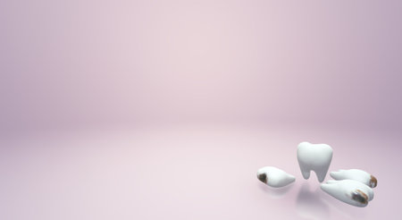 The teeth 3d rendering for background image.