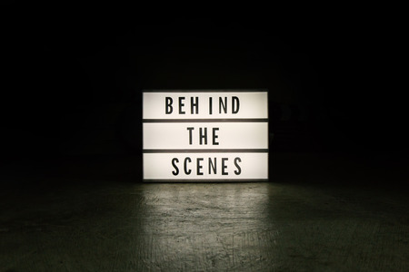 Cinema light box in dark tone film content.の写真素材